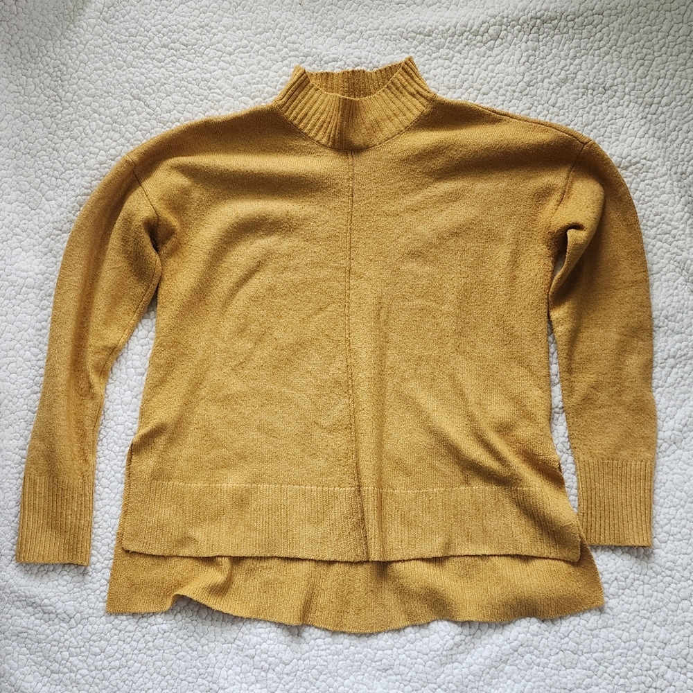 Mustard Yellow Tahari Mock Turtleneck Sweater
